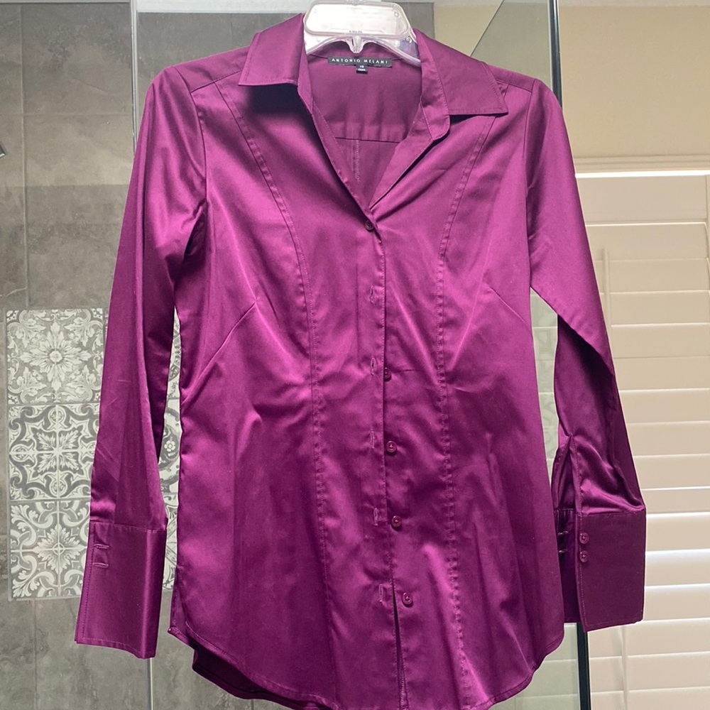 Antonio Melani button up plum colored shirt- PERFECT condition